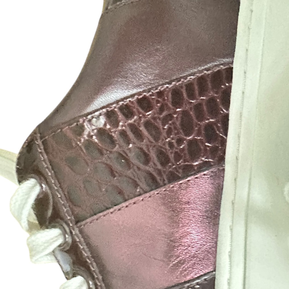 Tory Burch Howell Court Sneakers Burgundy Croc Patent Leather Multi Colorblock - Picture 10 of 16